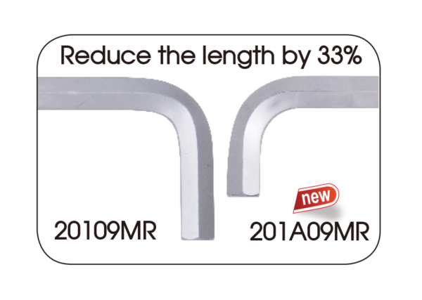 Jeu de 9 clés mâles extra longues "Ball Point"pour espaces restreints