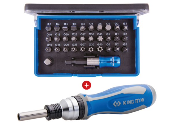 Jeu de tournevis à cliquet avec embouts - 40 pièces