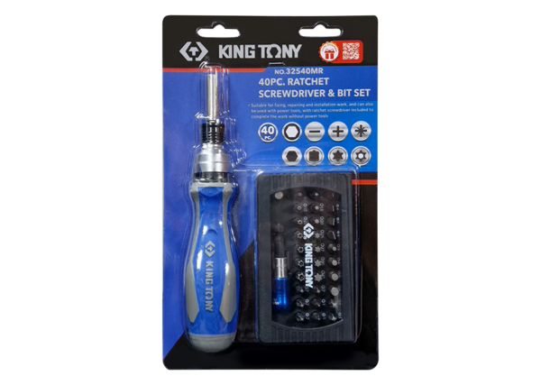 Jeu de tournevis à cliquet avec embouts - 40 pièces