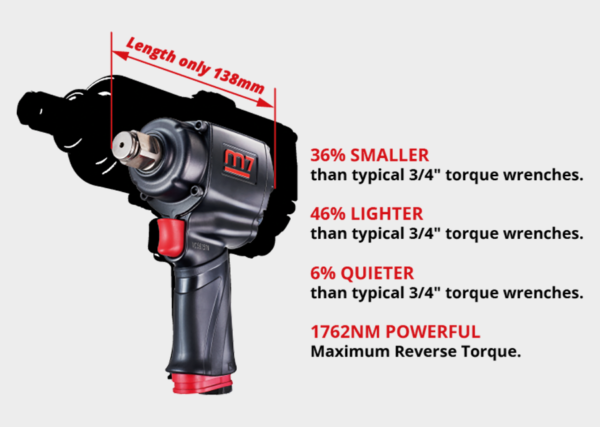 M7 - Clé à chocs 3/4" compacte 1762Nm  silencieuse  Jumbo hammer